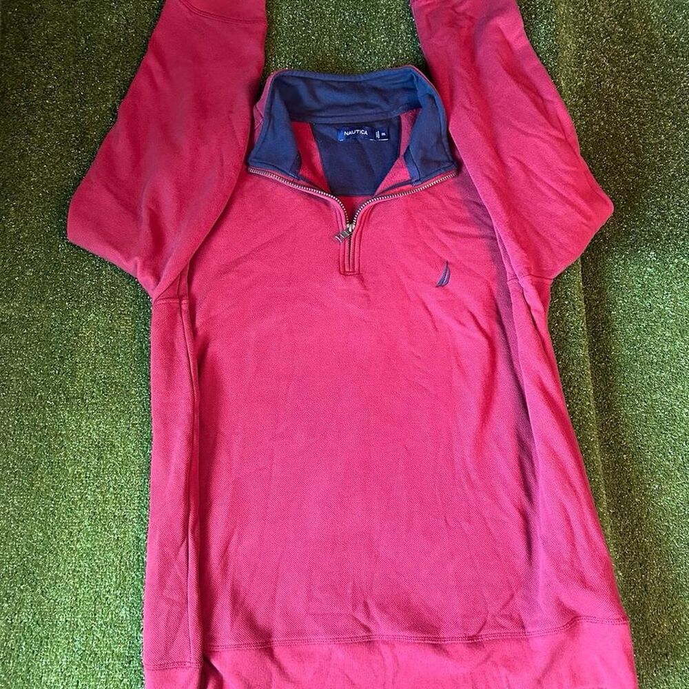 Nautica Men's Red and Pink Jumper